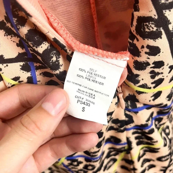 Lush Womens Small Leopard Print Abstract Romper Cocktail Party Vacation Beach - Picture 5 of 6